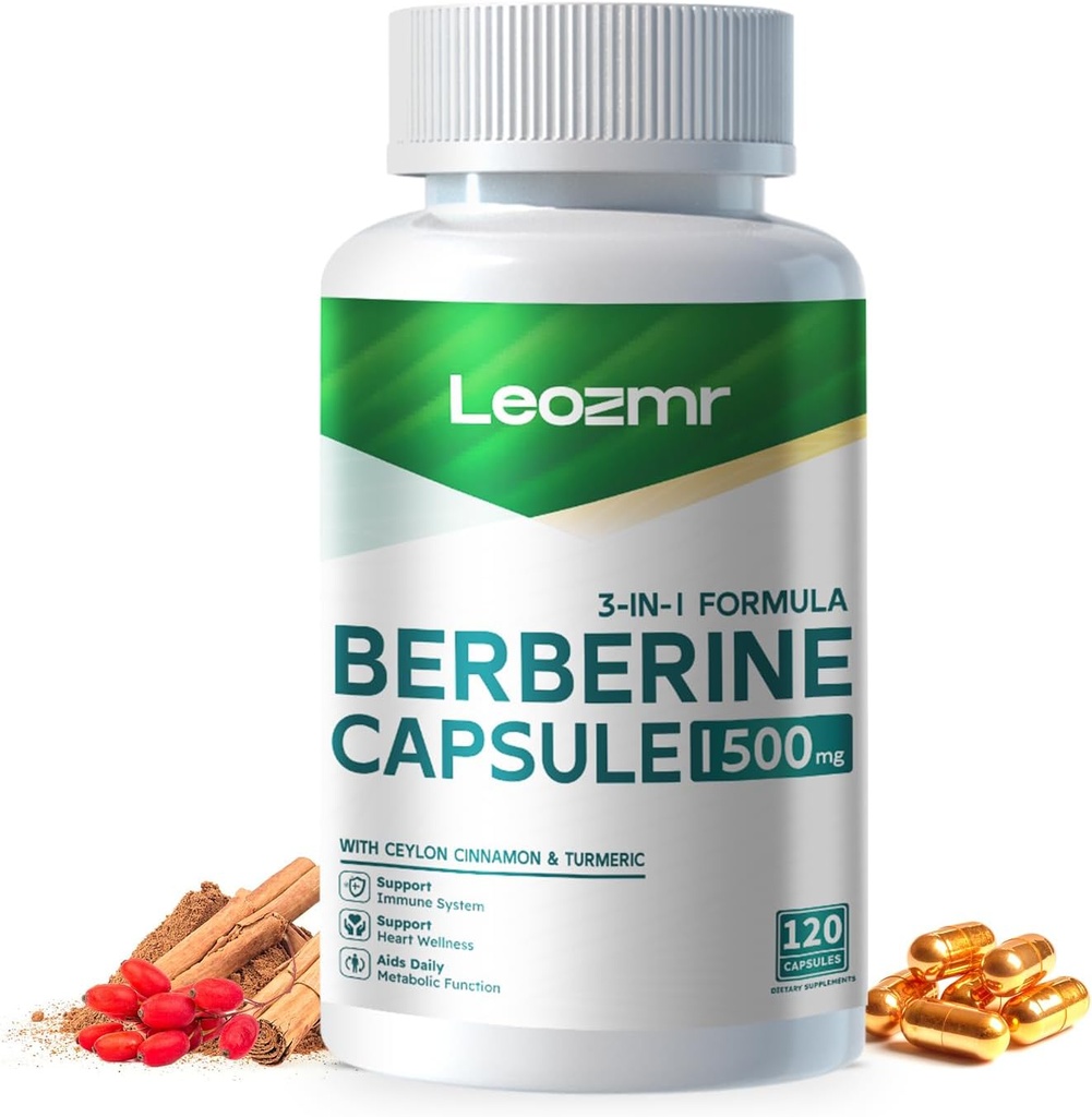 Berberine Supplement - Berberine 1500mg pro Servierung,120 Kapseln - Berberine HCI - Berberine Plus - Plus Pure True Ceylon Cinnamon, Berberine HCI Root Ergänzungen Pillen