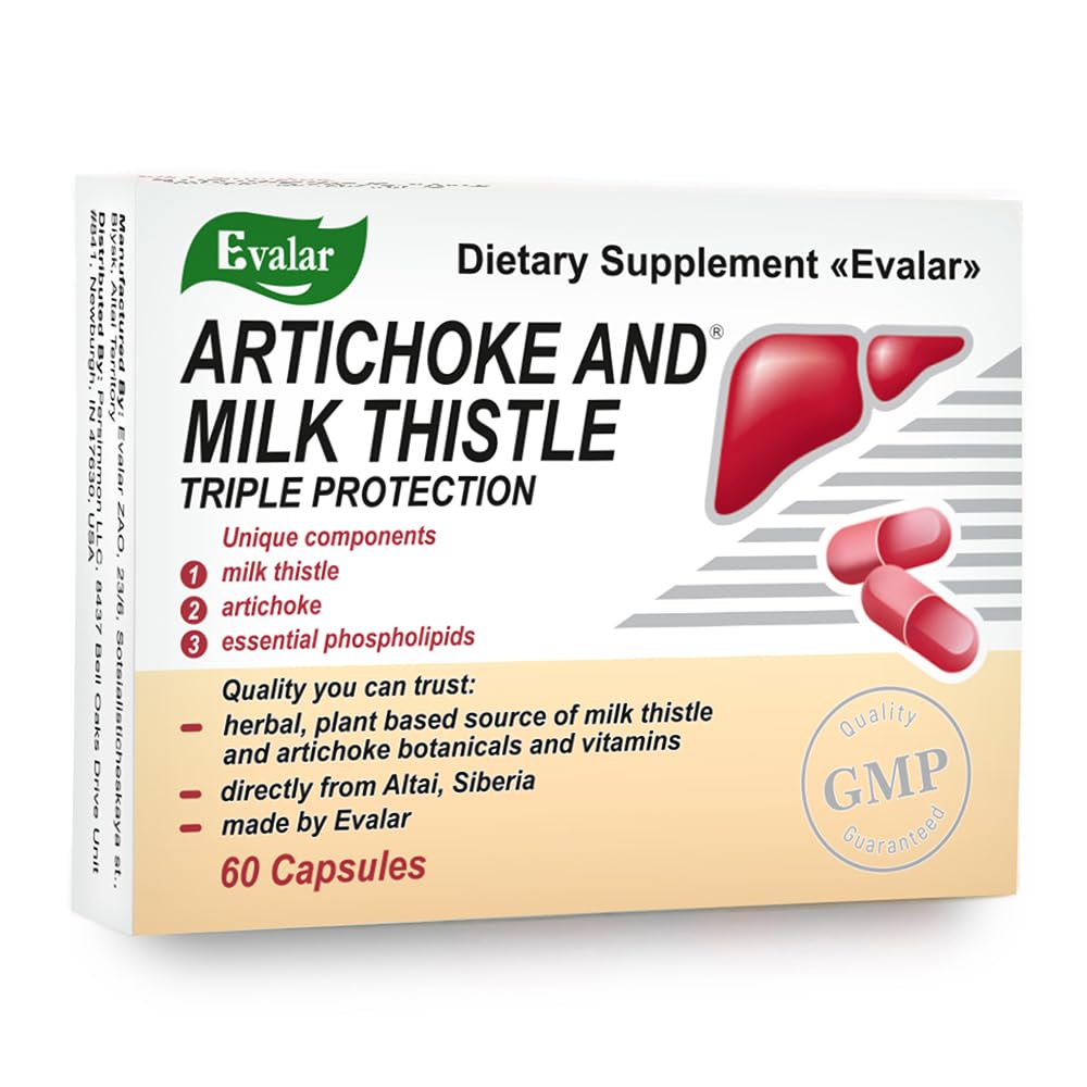 Evalar Milk Thistle Artichoke Kräuter Sibirische 60 Tabs