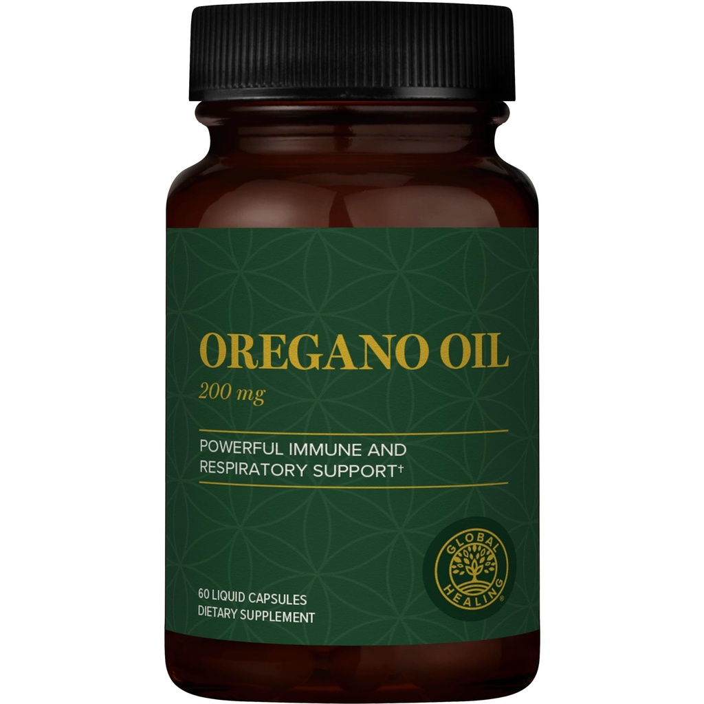 Global Healing Center - Oregano Ölkapseln mit Bio-Zutaten & Cayenne Pfeffer Extrakt, Oregano Kapseln für Immunsystem Unterstützung, Atemschutz, Verdauung, Gas & Gut Wellness (60 Count)