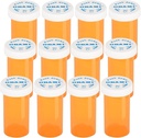 Bouteille de pilules en plastique avec bouchons résistants à l'enfant - Pousser et tourner - flacon d'ordonnance, contenant de médicaments, distributeur de pilules (12pcs, 30 Dram)