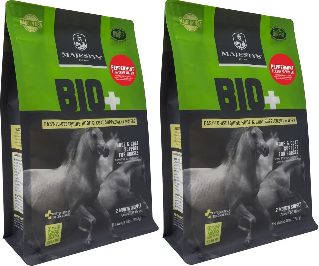 Majestät Peppermint Flavored Biotin Wafers - Superior Horse/Equine Hoof und Coat Support Supplement - Kupfer, Zink, Lysin, Methionin