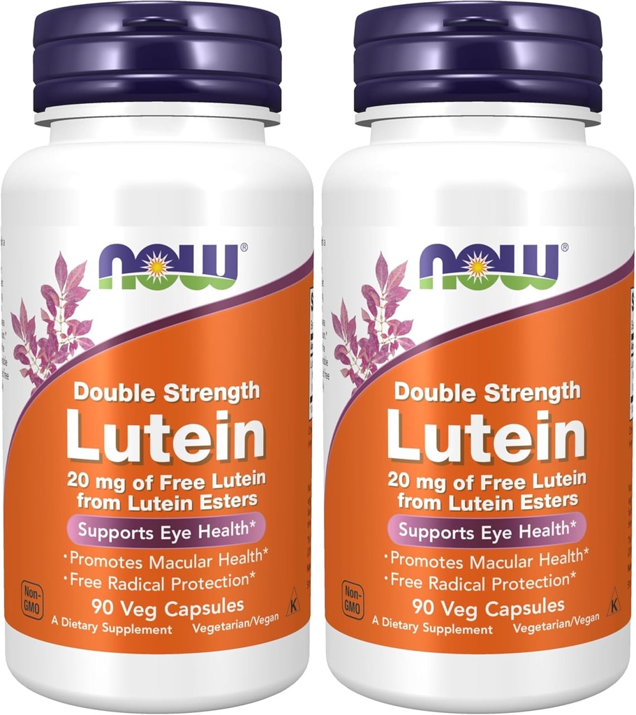 Suppléments, Lutéine 20 mg avec 20 mg de Lutéine Libre des Esters de Lutéine, 90 Capsules de Veg (Pack de 2)