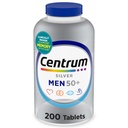 Multivitamine d'argent centrum homme 50+ avec vitamine D3, vitamine B, zinc pour mémoire et cognition - 200 comprimés