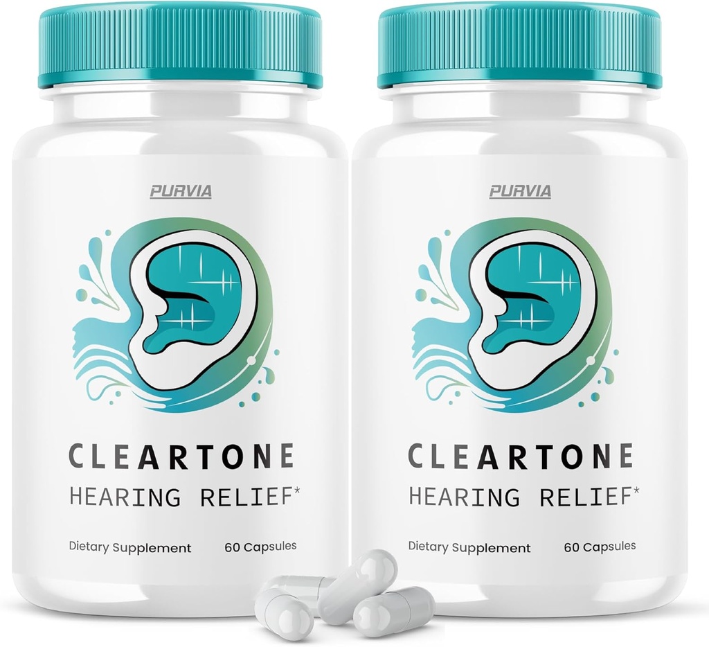 (2 Pack) Cleartone Pillen - Offizielle Formel - Clearton Tinnitus Hörgerät Pillen, klare Ton Pillen Hörgerät maximale Stärke Formel klare Tone Advanced Vitamin Supplement (120 Kapseln)