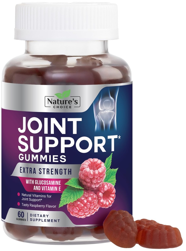 Joint Support Gummis Extra Strength Glucosamine Gummy Supplement mit Vitamin E - Natürliche Knorpel & Gelenke Gesundheit & Flexibilität Unterstützung, beste Unterstützung Glucosamin Chew für Männer & Frauen - 60 Gummies