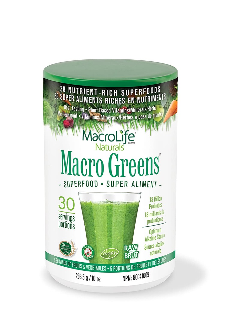 Macrolife Naturals Poudre verte, 10 oz