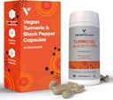Vegan Turmeric & Black Pepper Capsule (60 Capsule) – Integratori Tumerici Capsule 1 al giorno — Integratori per Adulti e Bambini