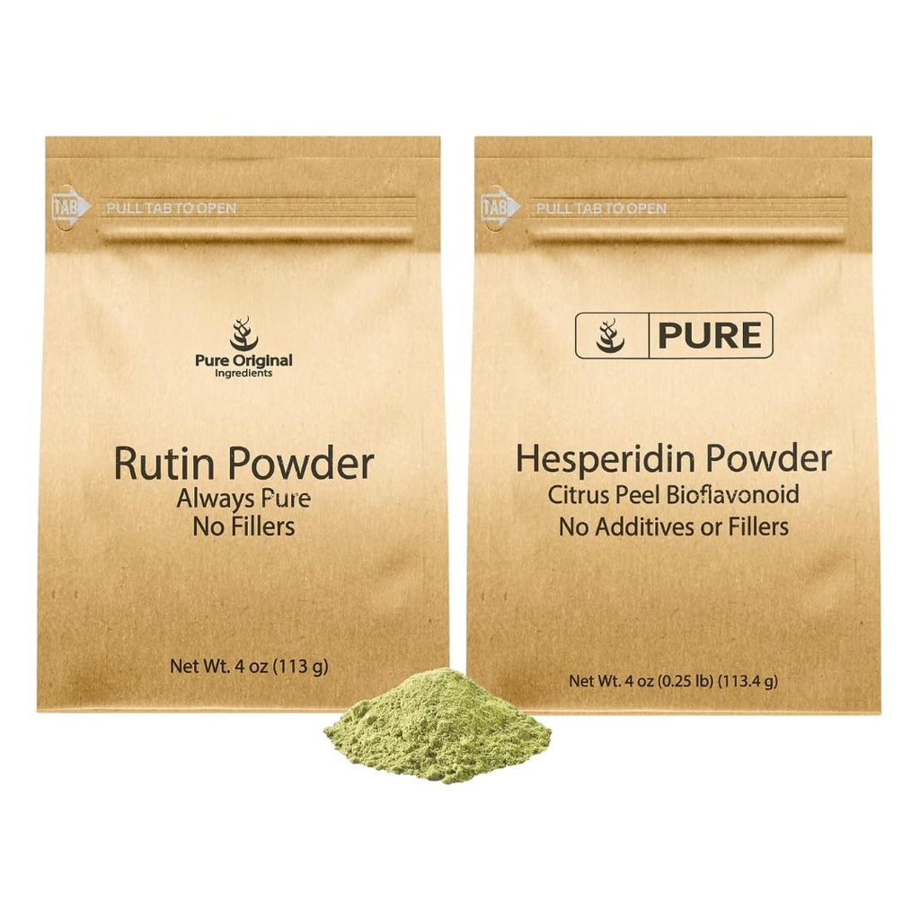 PURE ORIGINAL INGREDIENTS Hesperidin-Pulver und Rutin-Pulver-Bündel, 4 oz Jeder, Immer rein, Nahrungsergänzung, Lab Verifiziert