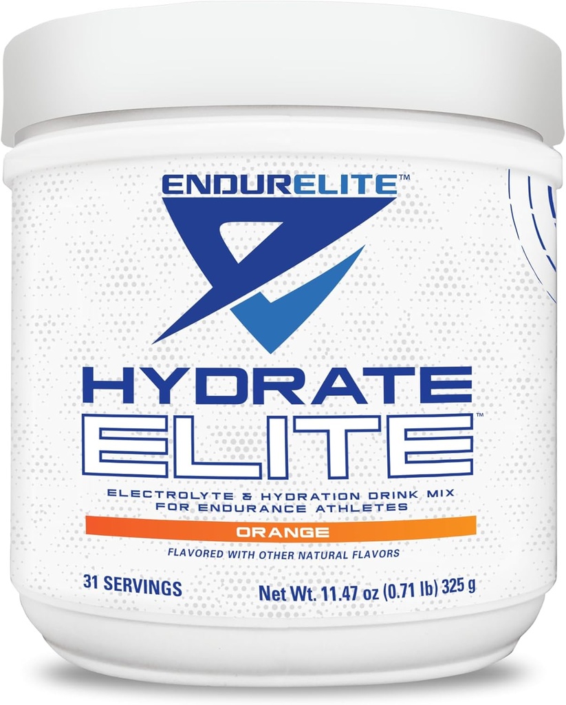 EndurElite Hydrate Elite – Elektrolytpulver – Instant Hydration & Elektrolyte für Endurance Athleten – Hydration Powder Mix – Orange – 31 Servierungen
