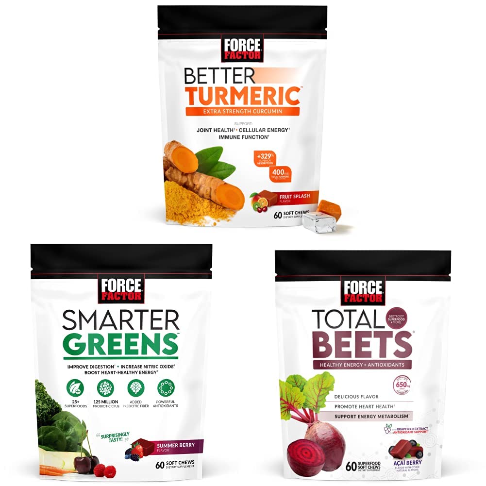 Migliorare il supporto congiunto currico e più intelligenti Greens Superfood Chews, 60 Soft Chews & Total Beets Soft Chews, 60 Chews