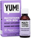 NovaFerrum Yum | Multivitaminico con ferro per neonati, bambini e bambini Età 4 & Under | Supporto immunitario | Gluten Free Certified | Zucchero Free | Raspberry Grape | 50 Serve