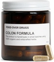 Food Over Drugs Colon Formula – Advanced Colon Cleanse Kräutermischung mit Cascara Sagrada, Psyllium Husk, Dandelion Root, Ginger und Marshmallow – Plant-Based Digestive Support Supplement [60 ct]