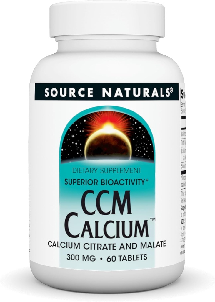 Quelle Naturals CCM Calcium - Calcium Citrat und Malat - 300 mg - 60 Tabletten