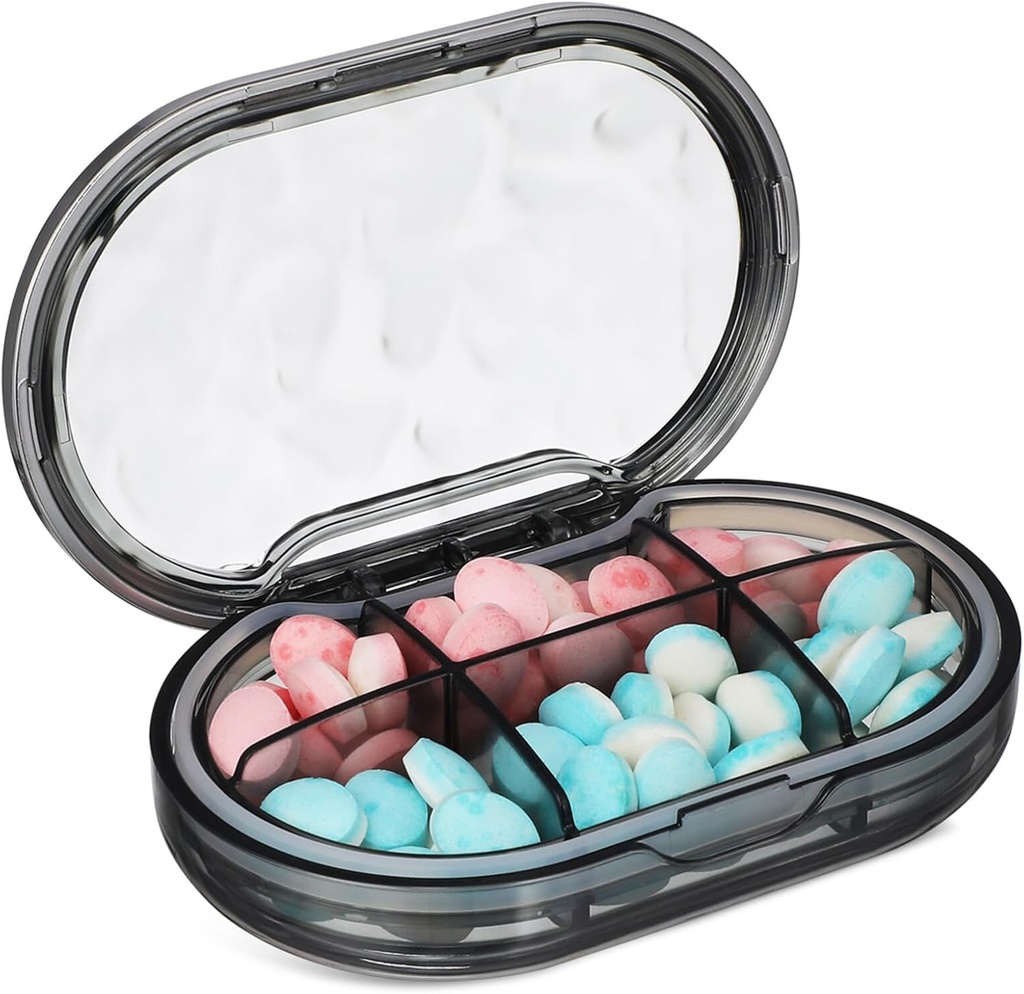 Portable Medicine Case Compact Pill Organizer con scomparti multipli per il design leggero di viaggio Protezione sigillata Stylish Water Ripple Aspetto per uso quotidiano e stoccaggio di gioielli