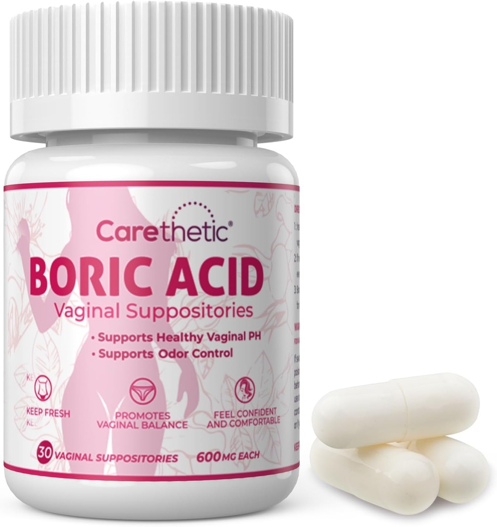 Vaginal Suppositories - pH Balance & Odor Control für Frauen, 600mg, 30 Count - Gentle Feminine Health