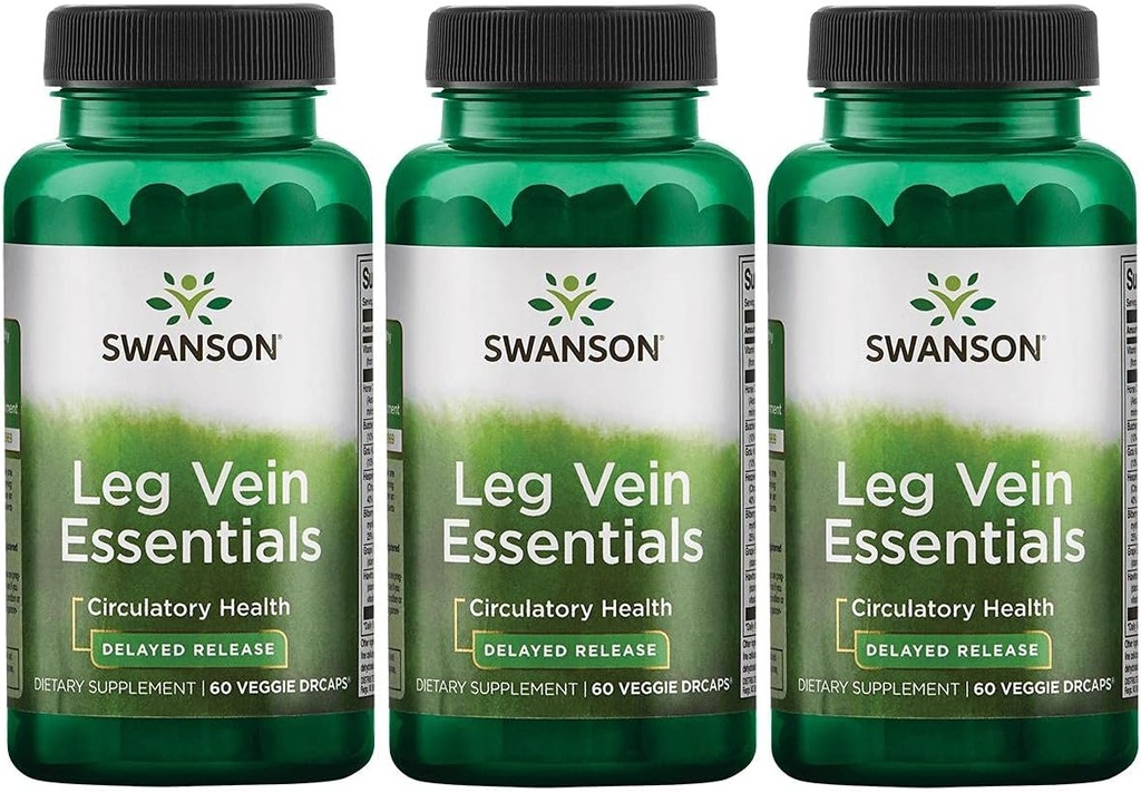 Swanson Leg Vein Essentials - Rilascio ritardato - 60 capsule veg (3 Pack)