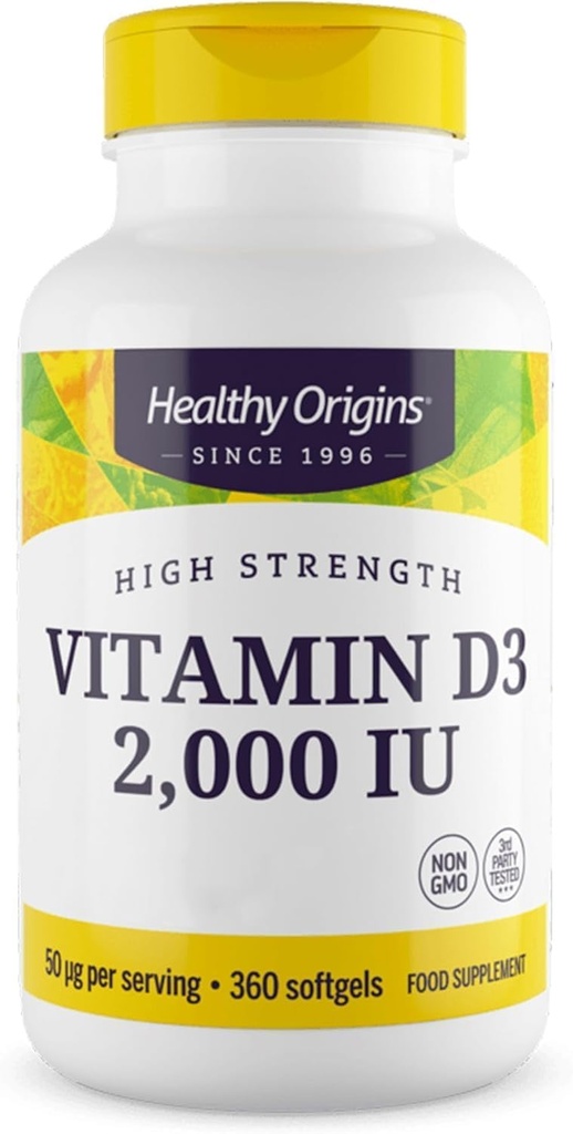 Gesunde Herkunft Vitamin D3 1.000 IU (Non-GMO), 360 Softgels