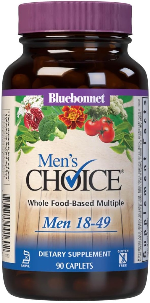 Bluebonnet Nutrition Scelta Uomo Tutto Cibo Basato Multiplo per Uomini 18-49, 90 Conte