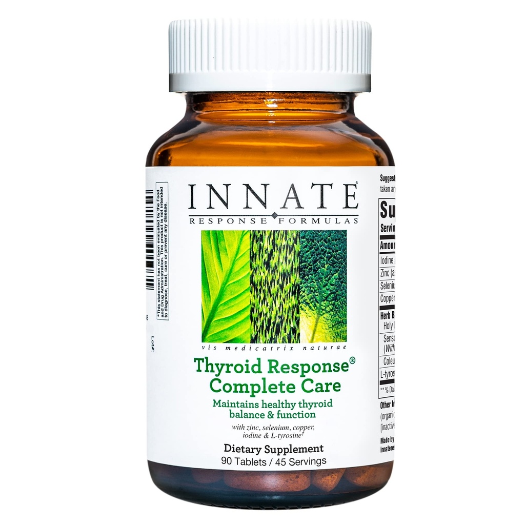 INNATE Formules de réponse Thyroïde Réponse Soins complets - Fabriqué avec Ashwagandha - Maintien de l'équilibre et de la fonction thyroïde optimal - Végétarien, sans gluten, non-OGM - 90 comprimés (45 portions)