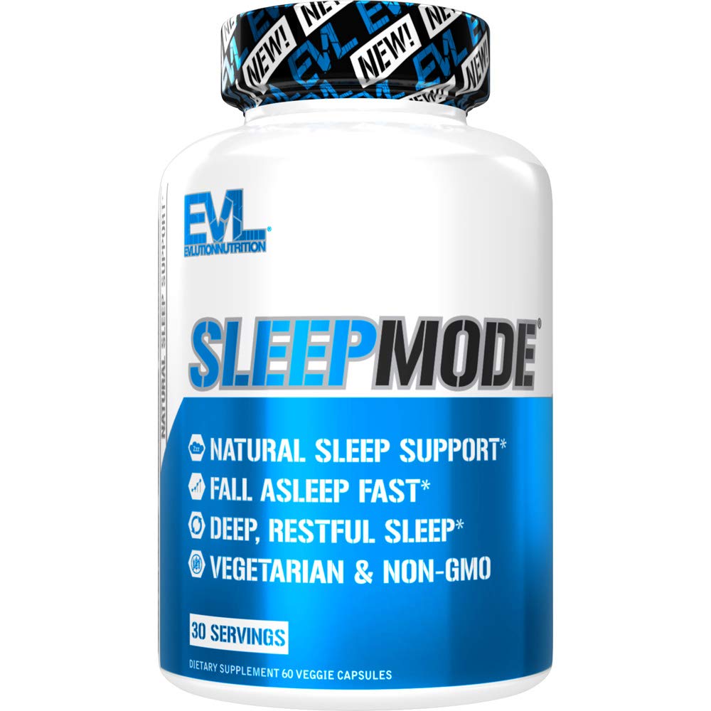 Evlution Nutrition Herbal Complex Sleep Supplements for Adults Gentle Sleep Support Adults Melatonin Pills with Valerian L-Tryptophan Lemon Balm and More - Restful Calm Capsules - 30 Serve