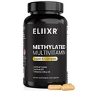 Eliixr Methylated Multivitamin Supplemento per uomini e donne, con 1500mcg di Folato attivo e 500mcg di attivo B12 in ogni capsula. 60 capsule, 60 giorni di alimentazione, ferro libero, fatto negli Stati Uniti