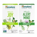 Himalaya Ciao gioia con Ashwagandha per migliorare umore e spiriti & Himalaya Hello Alert Mind con Bacopa per energia, messa a fuoco & attenzione, supplemento di erbe, 60 capsule ogni