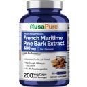 Estratto di corteccia di pino marina francese NusaPure 400mg per Veggie Caps 200-Day Supply Bioperine Non-GMO Vegan