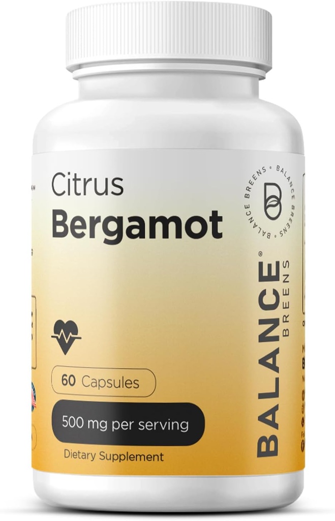 Citrus Bergamotte 500mg, 60 Vegan Kapseln - Fortgeschrittene Bergamotte Ergänzung für Stoffwechsel (60 Zähler (Pack von 1))