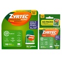 Zyrtec 24 Hour Allergy Relief Tabletten, Indoor & Outdoor Allergie Medizin mit 10 mg Cetirizine Hydrochlorid Antihistamin, Wert Bundle von ein, 90 ct Flasche & Drei, 1 ct Reisepakete