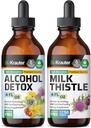 BIO KRAUTER Alkohol Detox Tincture 4 Fl. Oz. & Milk Thistle Tincture 4 Fl. Oz.