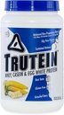 Nutrition du corps Trutein Poudre haute teneur en protéines : 45 % Whey, 45 % Caséine, 10 % Blanc d'oeuf, Sans gluten, Faible teneur en sodium, Poudre de protéines de fer à l'herbe, Supplément de gymnastique et petit déjeuner Shake, Crème de banane, 2lb