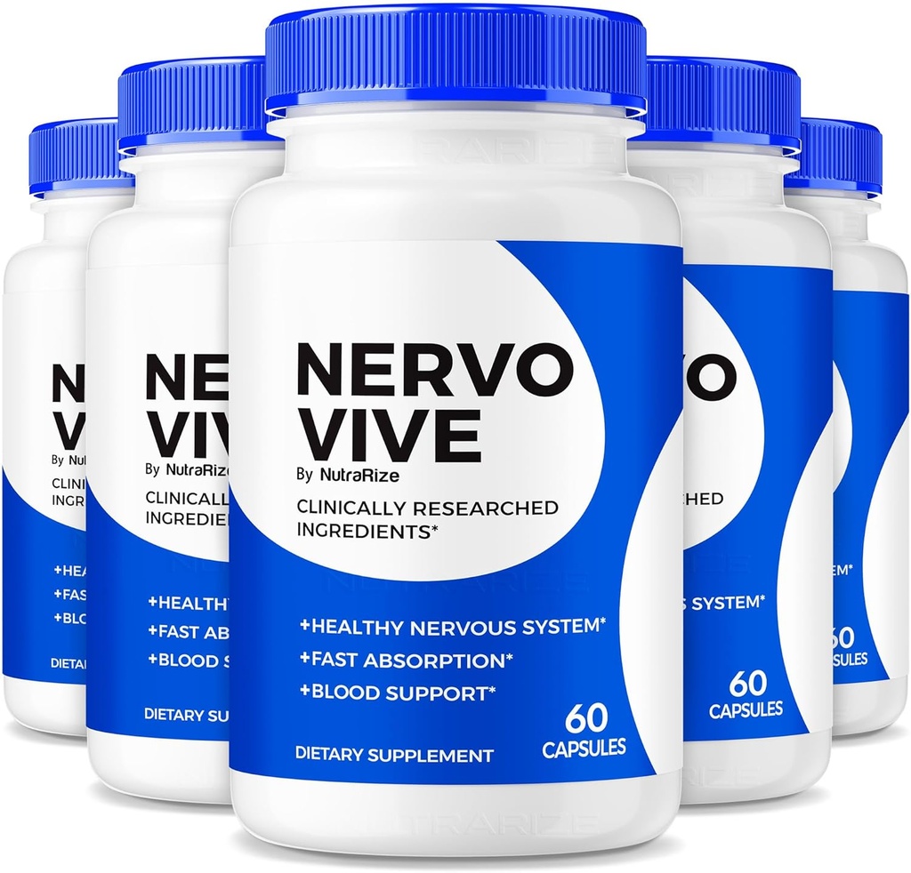 (Pack of 5) NervoVive – Original Nervo Vive Nerve Health Support Formula, Total Nerve Care with Natural Ingredients for Comfort & Signal Function | NervoVive24 Easy-to-Take Daily Pills (300 capsule)