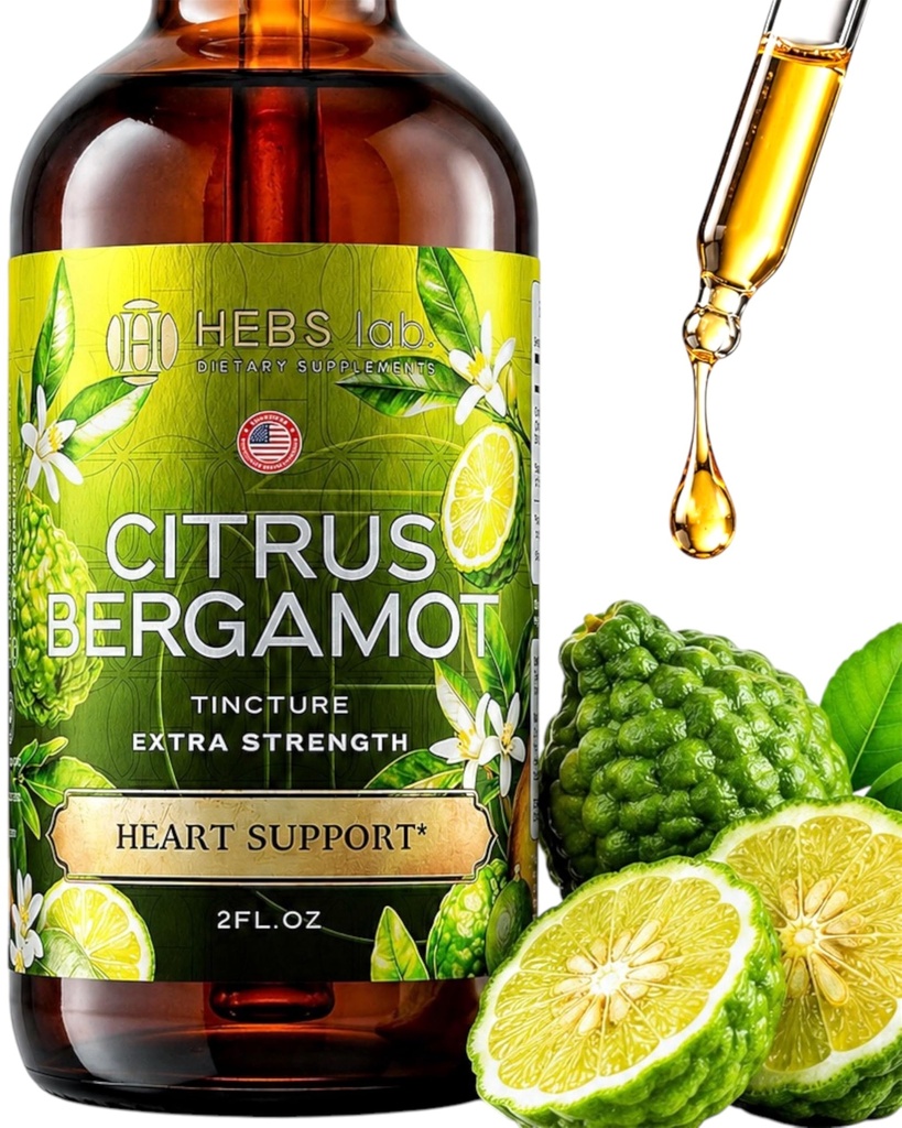 Citrus Bergamotte Tropfen 2 fl oz – Made in USA - Natürliche Antioxidantien-Unterstützung, Herz &amp; Stoffwechsel Wellness-Ergänzung - Bergamotte Extrakt
