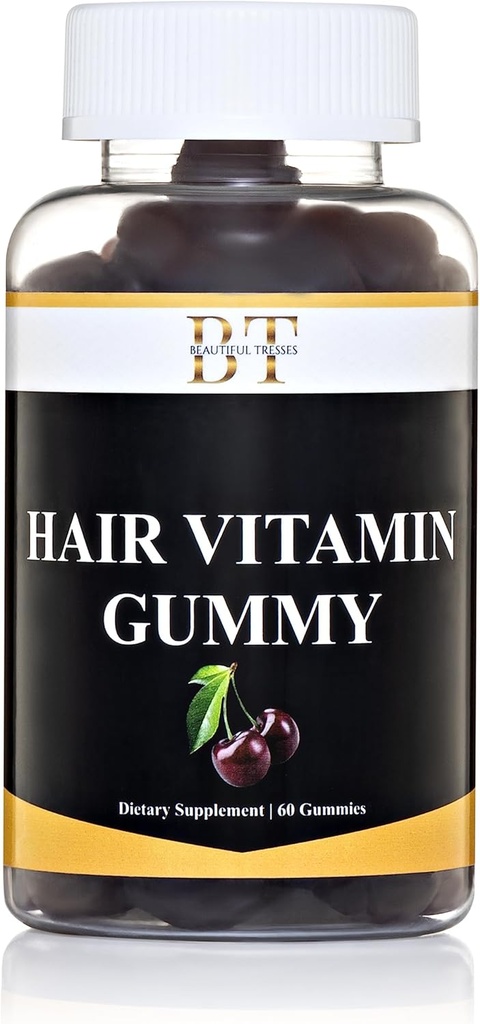Haar Vitamin Gummy Gesundes Haar, Haut & Nägel, Vegan & Pflanzen basierte Gummis, CHEWABLE BIOTIN, 60 Gummis