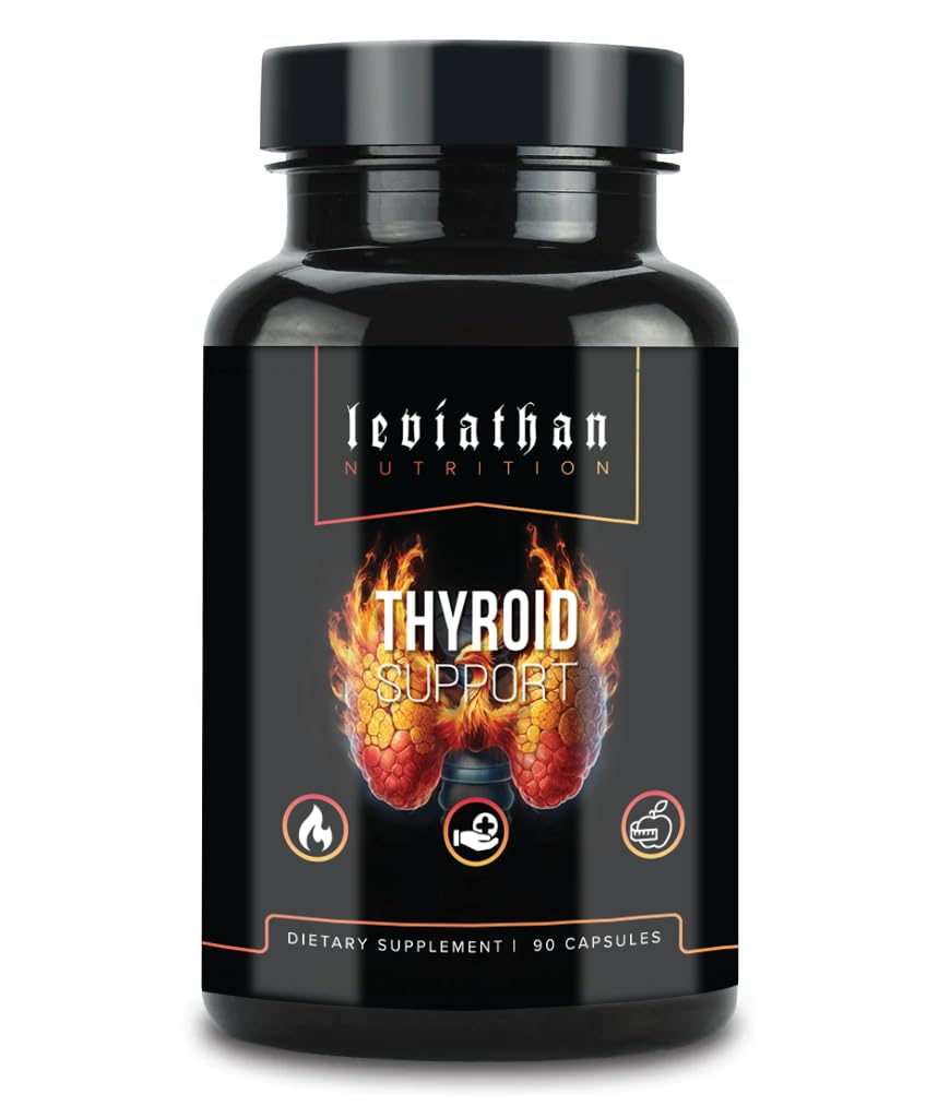 Supporto della tiroide del leviatano | Energy & Thyroid Health & Iodine Supplemento, Selenio, Zinco, Manganese, Rame, L tirosina, Guggul Supporto per le donne & uomini