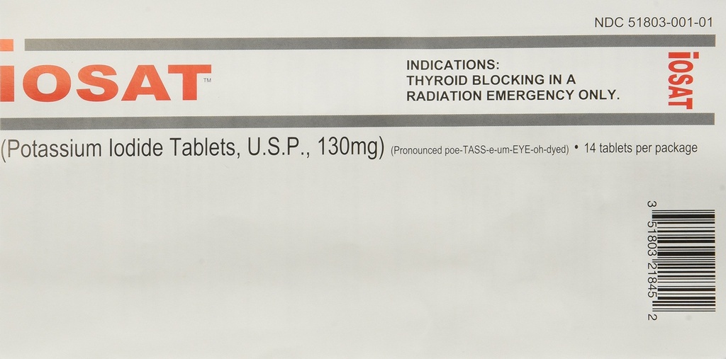 IOSAT 130 mg compresse di potassio Iodide, 5 conte