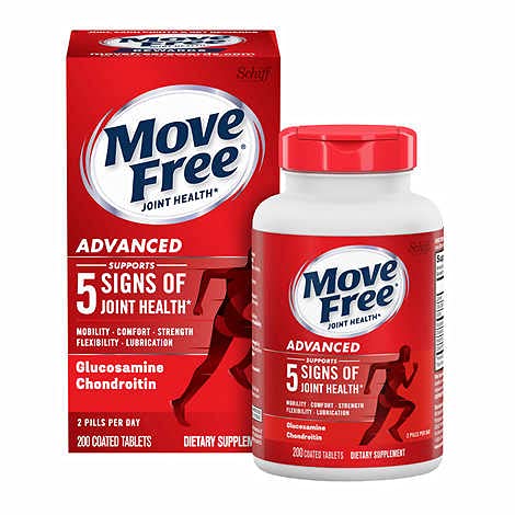 Move Free Advanced, 80 Tabletten - Joint Health Supplement mit Glucosamin und Chondroitin (Pack von 8)
