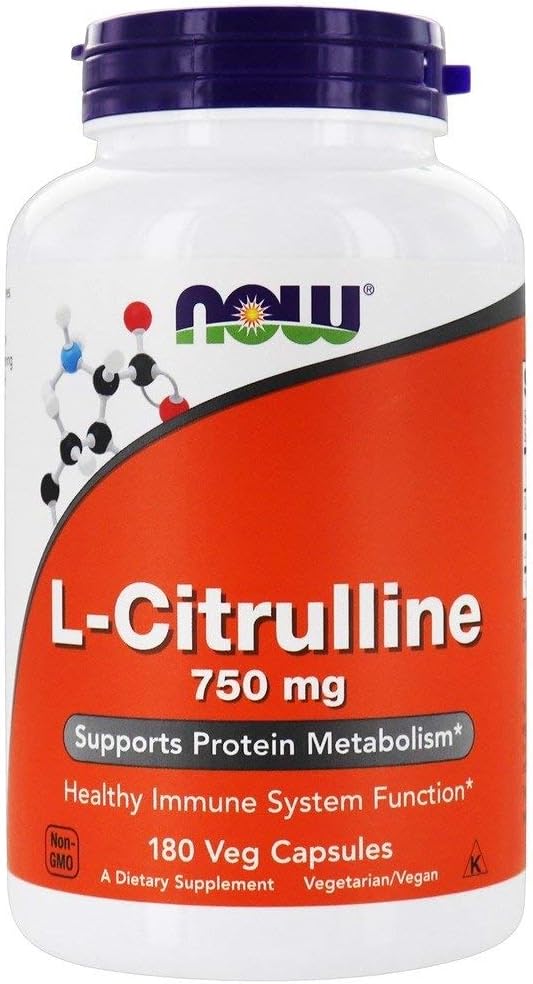 NOW Foods L-Citrulline 750mg, 180 capsule, (pacchetto di 3)
