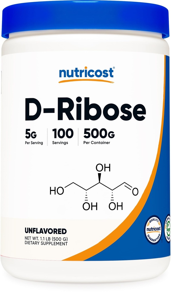 Nutricost D-Ribose Powder (500 Grams) 5g Per Serving, GMO-Free