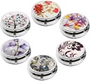6Pcs Elegant Pill Box Case, CREATIEE-PRO Portable Medicine Tablet Vitamin Holder Organizer con 3 componenti per Purse Pocket Travel - Pratico e alla moda(6 modelli, 1.6Inches)