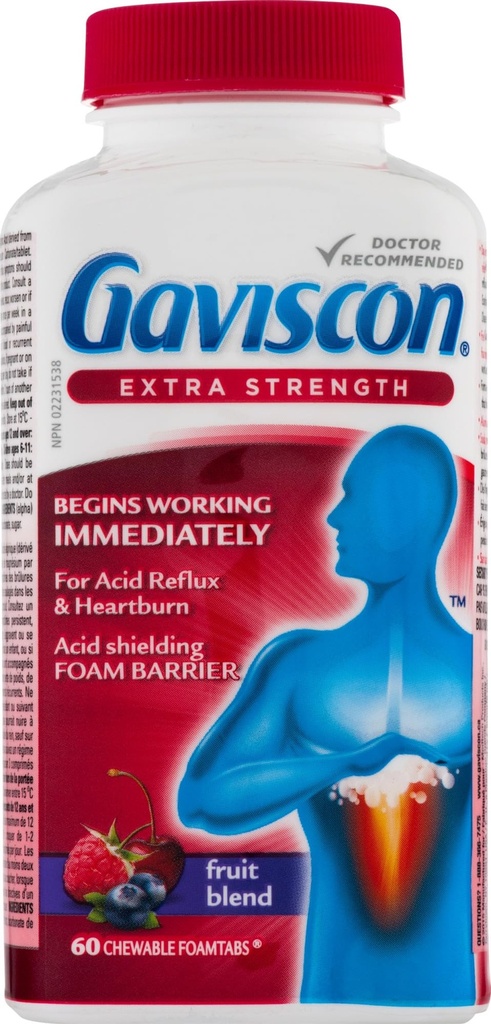 Gaviscon Extra Stärke Frucht Antacid 60 Tabletten