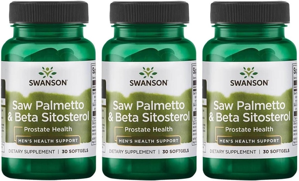 Swanson Saw Palmetto et Beta Sitostérol 30 Sgels (3 Pack)