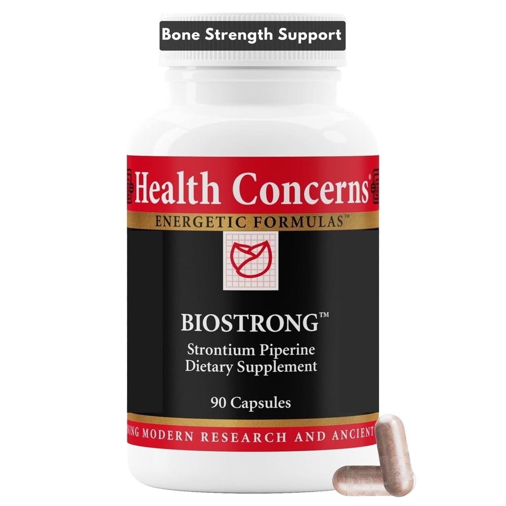 Health Concerns BioStrong – Bone Strength & Density Support Supplement – Strontium & BioPerine Black Pepper Extract for Joint Mobility – Chinesische Kräutermischung für Männer & Frauen – 90 Kapseln