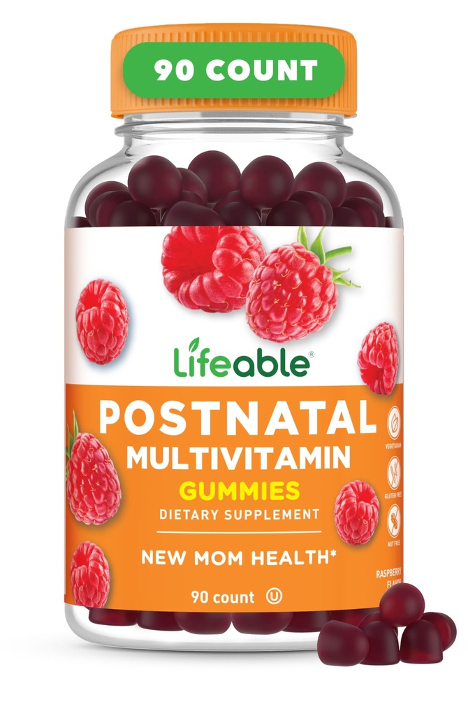 Lebensfähige postnatale Multivitamin mit Eisen, Choline und Iodine | Große Verkostung postnatale Vitamine für Frauen Stillen | Vegetarische Non-GMO Lactation Supplement | 90 Gummie