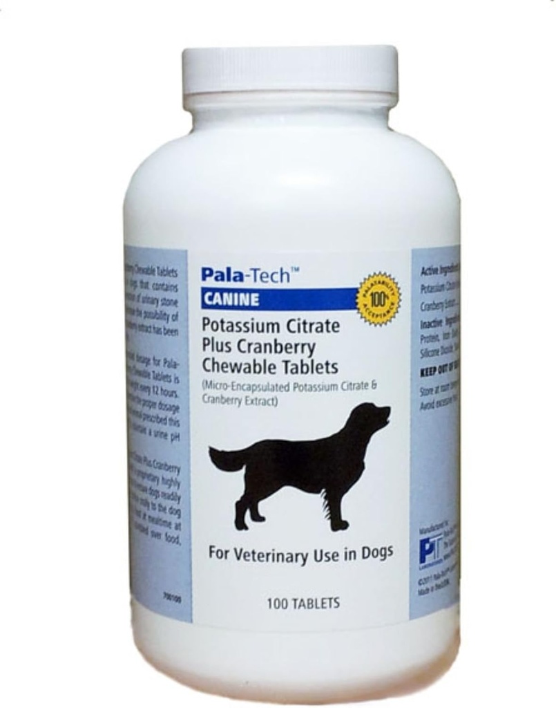 Dog UTI Treatment - Potassium Citrate Plus Cranberry Supplement for Dogs 100 Chewable Tablets for Urinary Tract Infection & Bladder Stone Prevention, Canine Incontinence Support Made in USA