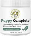 Wholistic Pet Organics Puppy Complete - Poudre de multivitamines pour chien - 8 Oz - Vitamines et suppléments quotidiens pour chien pour aliments maison - Système immunitaire, peau, manteau et santé globale - Petits et grands chiots de race