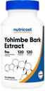 Nutricost Yohimbe Bark Extract 450mg (9mg Yohimbine Alcaloïdes), 120 Capsules - Extra Strength, sans gluten, non-OGM