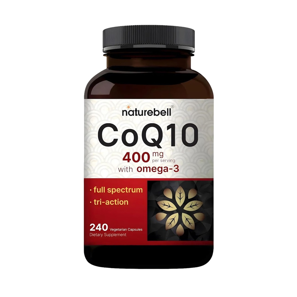 NatureBell CoQ10 400mg with Omega-3-240 Capsules - Antioxidant Supplement for Heart & Energy Health Support - Supports Cellular Energy* - Extra Strength Coenzyme Q10