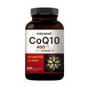 NatureBell CoQ10 400mg mit Omega-3-240 Kapseln - Antioxidante Ergänzung für Herz- und Energie-Gesundheitsunterstützung - Unterstützt Cellular Energy* - Extra Strength Coenzym Q10
