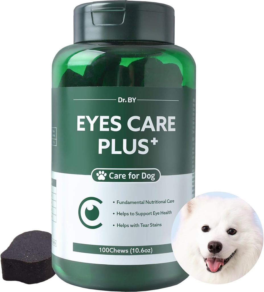 Dr.by Eyes Care Plus Hunde Tear Stain Ergänzung Augentropfen für Hunde Augengesundheit Unterstützung mit Milch Thistle Lutein Beta Carotene - 100 Soft Chews